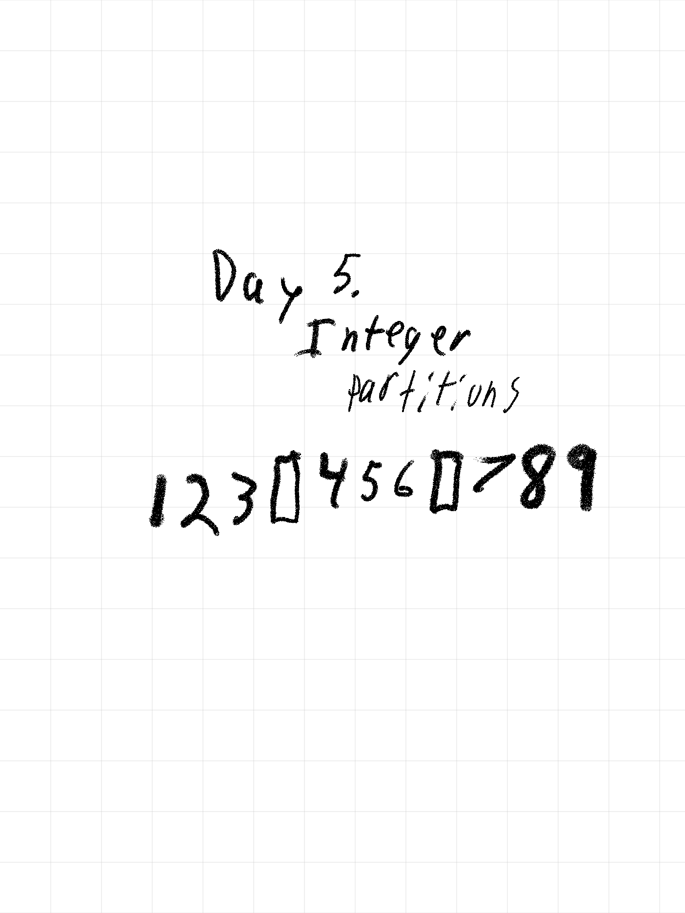 day 5. integer partitions