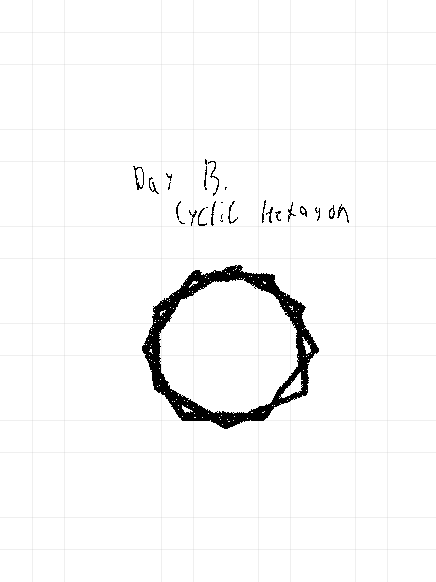 day 13. cyclic hexagon